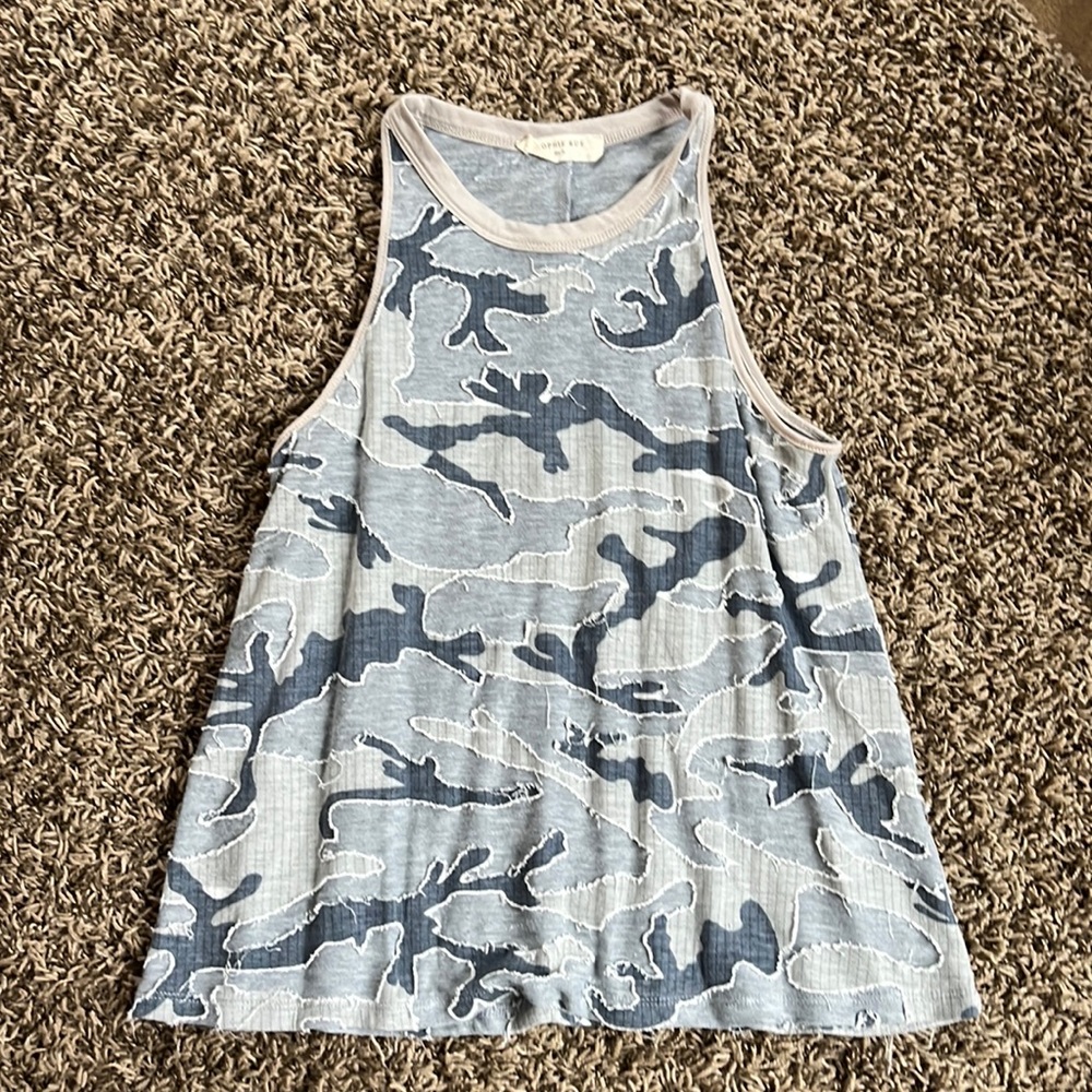 Sophie Rue Tank Top in dark gray & light gray size small.